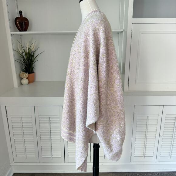 Anthropologie Saturday Sunday Open Shawl Poncho Lilac Green One Size - Picture 3 of 7